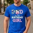 Dad Of The Birthday Girl Shirt Farm Cow Daddy Papa 1st Men's Casual T-Shirt Royal Blue