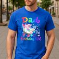 Dad Of The Birthday Girl Skater Roller Skate Family Party Men's Casual T-Shirt Royal Blue