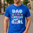 Dad Of The Birthday Mermaid Girl Family Matching Party Men's Casual T-Shirt Royal Blue