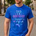 Dad Of The Birthday Mermaid Party Matching Family Daddy Men's Casual T-Shirt Royal Blue