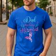 Dad Of The Birthday Mermaid Birthday Party Mermaid Dad Men's Casual T-Shirt Royal Blue Dad Of The Birthday Mermaid Birthday Party Mermaid Dad Men's Casual T-Shirt Royal Blue