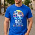 Dad Of The Birthday Party Outfit Dinosaur Daddy Men's Casual T-Shirt Royal Blue