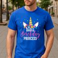 Dad Of The Birthday Princess Father Unicorn Birthday Men's Casual T-Shirt Royal Blue