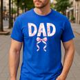 Dad Birthday Squad Matching Coquette Bow Family Party Men's Casual T-Shirt Royal Blue
