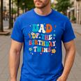 Dad Of The Birthday Twins Boys Girls Party Retro Bday Men's Casual T-Shirt Royal Blue