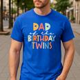 Dad Of The Birthday Twins Kids Great Daddy Of Twins Bday Men's Casual T-Shirt Royal Blue