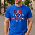 Dad Of The Birthday Twins Ladybug Birthday Family Matching Men's Casual T-Shirt Royal Blue