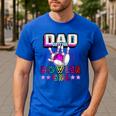 Dad Of The Bowler Girl Matching Family Bowling Birthday Men's Casual T-Shirt Royal Blue