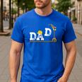 Dad Construction Excavator Family Matching Bday Party Men's Casual T-Shirt Royal Blue