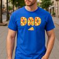 Dad Daddy Matching Birthday Squad Crew Pizza Family Men's Casual T-Shirt Royal Blue