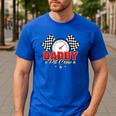 Dad Daddy Pit Crew Race Car Birthday Racing Party Men's Casual T-Shirt Royal Blue Dad Daddy Pit Crew Race Car Birthday Racing Party Men's Casual T-Shirt Royal Blue