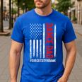 Dad Dance She Get It From Me Proud Dancer Dad USA Flag Men Men's Casual T-Shirt Royal Blue