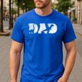 Dad Dinosaur Saurus Boys Girls Fathers Day Idea Men's Casual T-Shirt Royal Blue