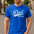 Dad Established 2014 Father's Day Men's Casual T-Shirt Royal Blue
