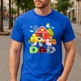 Dad Farm Animal Birthday Family Matching Party Men's Casual T-Shirt Royal Blue