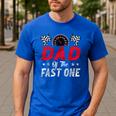 Dad Of The Fast One 1st Birthday Racing Car Family Men's Casual T-Shirt Royal Blue