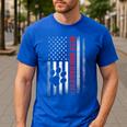 Dad Fathers Day Dog Dad Men's Casual T-Shirt Royal Blue Dad Fathers Day Dog Dad Men's Casual T-Shirt Royal Blue