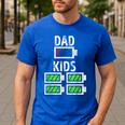 Dad Of Four Low Battery Father Of 4 Kids Dad Men's Casual T-Shirt Royal Blue