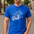 Dad Of Four Toddler Kids Fathers Day Fist Bump Family Men's Casual T-Shirt Royal Blue