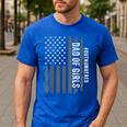 Dad Of Girls Outnumbered Fathers Day 2025 For Dad Daughters Men's Casual T-Shirt Royal Blue