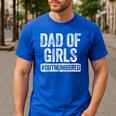 Dad Of Girls Outnumbered Shirt Men Daddy Fathers Day Men's Casual T-Shirt Royal Blue