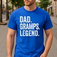 Dad Gramps Legend Vintage Distressed Bold Gramps Graphic Men's Casual T-Shirt Royal Blue