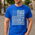 Dad Grandpa Veteran Great Grandpa Men's Casual T-Shirt Royal Blue