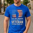 Im A Dad Grandpa And A Veteran Nothing Scares Me Veteran Men's Casual T-Shirt Royal Blue