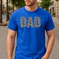 Dad Leopard Print Fathers Day Men's Casual T-Shirt Royal Blue Dad Leopard Print Fathers Day Men's Casual T-Shirt Royal Blue