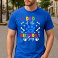 Dad And Mom Of The Birthday Boy Dog Paw Family Matching Men's Casual T-Shirt Royal Blue