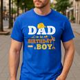 Dad Mom Of The Birthday Boy Kid Construction Matching Family Men's Casual T-Shirt Royal Blue