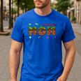 Dad And Mom Of The Birthday Boy Pixel Game Matching Family Men's Casual T-Shirt Royal Blue