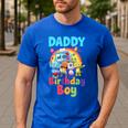Dad And Mom Daddy Of The Birthday Boy Family Party Decor Men's Casual T-Shirt Royal Blue