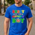 Dad And Mom Daddy Of The Birthday Boy Tee Melon Family Party Men's Casual T-Shirt Royal Blue