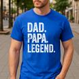 Dad Papa Legend Vintage Distressed Bold Papa Graphic Men's Casual T-Shirt Royal Blue