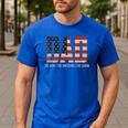 Dad Protector Hero Legend USA Flag Dad Father's Day Men's Casual T-Shirt Royal Blue