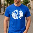 Dad Of Both Proud Football And Cheer Dad Men's Casual T-Shirt Royal Blue Dad Of Both Proud Football And Cheer Dad Men's Casual T-Shirt Royal Blue