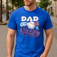 Dad Rookie Of Year 1st Birthday Baseball Theme Matching Men's Casual T-Shirt Royal Blue