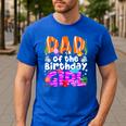 Dad Under Sea Birthday Party Girls Ocean Sea Animals Themed Men's Casual T-Shirt Royal Blue