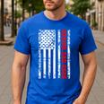 Dad Senior 2026 Proud Dad Of A Class Of 2026 Graduate Flag Men's Casual T-Shirt Royal Blue
