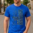 Dad And Son Duck Hunting Father And Son Matching Hunting Men's Casual T-Shirt Royal Blue