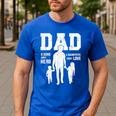 Dad Sons First Hero Daughter Love For Father's Day Men's Casual T-Shirt Royal Blue Dad Sons First Hero Daughter Love For Father's Day Men's Casual T-Shirt Royal Blue