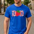 Dad Strawberry Birthday Men's Casual T-Shirt Royal Blue Dad Strawberry Birthday Men's Casual T-Shirt Royal Blue