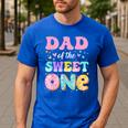 Dad Of The Sweet One 1st Birthday Donut Bday Party Men's Casual T-Shirt Royal Blue Dad Of The Sweet One 1st Birthday Donut Bday Party Men's Casual T-Shirt Royal Blue
