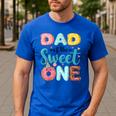 Dad Of The Sweet One 1st Birthday Girl Donut Party Men's Casual T-Shirt Royal Blue