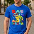 Dad Of The Three Rex 3Rd Birthday Boy Dinosaur T-Rex Men's Casual T-Shirt Royal Blue Dad Of The Three Rex 3Rd Birthday Boy Dinosaur T-Rex Men's Casual T-Shirt Royal Blue