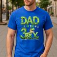 Dad Of The Three Rex Birthday Boy Dinosaur Family Matching Men's Casual T-Shirt Royal Blue