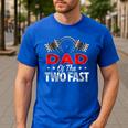 Dad Of The Two Fast Second Birthday Racing Car Family Men's Casual T-Shirt Royal Blue