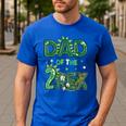 Dad Of The Two Rex Birthday Dinosaur Family Matching Men's Casual T-Shirt Royal Blue