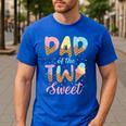 Dad Of The Two Sweet Birthday Girl Ice Cream Lovers 2nd Men's Casual T-Shirt Royal Blue